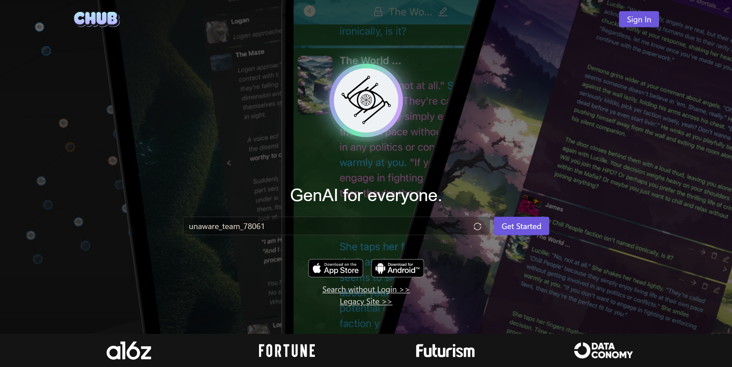 Chub AI homepage - discover millions of AI characters